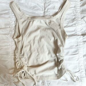 Princess Polly Cream Ruched Tank Top